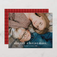 予算シンプル型フォトメリークリスマスカード