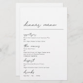 予算シンプル大事な行事スクリプトのディナーメニュー (正面/裏面)