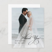 予算シンプル手書き写結婚真の感謝 (正面/裏面)