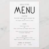 予算シンプル文字任意の色のメ結婚ニュー (正面)