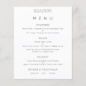 予算シンプル文字白黒結婚のメニュー (正面)