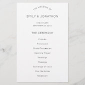 予算シンプル文字白黒結婚式 プログラム (正面)