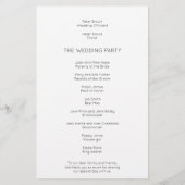 予算シンプル文字白黒結婚式 プログラム (裏面)