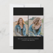 予算シンプル書道3写真卒業 案内状 (裏面)