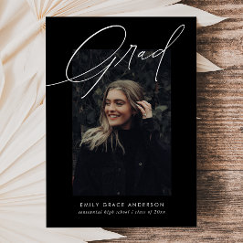 予算シンプル書道3写真卒業 案内状