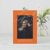 予算シンプル書道3写真卒業 案内状 (スタンド正面)