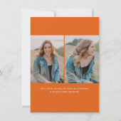 予算シンプル書道3写真卒業 案内状 (裏面)