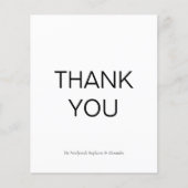 予算シンプル白黒カスタムサンキューカード (正面)