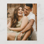 予算シンプル白黒フォト結婚式招待状 (裏面)