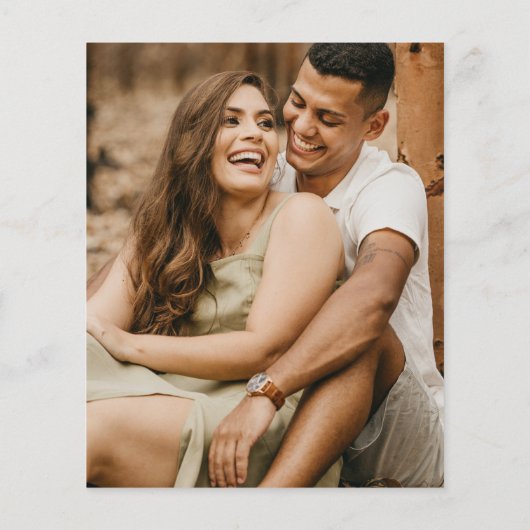 予算シンプル白黒フォト結婚式招待状 (裏面)