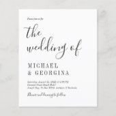 予算シンプル白黒フォト結婚式招待状 (正面)