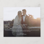予算シンプル白黒写真結婚の感謝 (裏面)