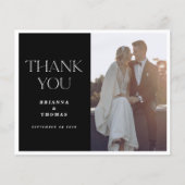 予算シンプル白黒写真結婚の感謝 (正面)