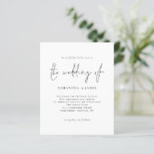 予算シンプル白黒結婚式招待状 (スタンド正面)