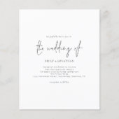 予算シンプル白黒結婚式招待状 (正面)