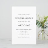 予算シンプル白黒QRコード結婚式の招待 (スタンド正面)