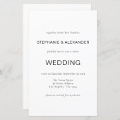 予算シンプル白黒QRコード結婚式の招待 (正面/裏面)