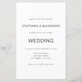 予算シンプル白黒QRコード結婚式の招待 (正面)