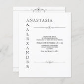 予算シンプル結婚式招待状。 (正面/裏面)