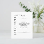 予算シンプル結婚式招待状。 (スタンド正面)