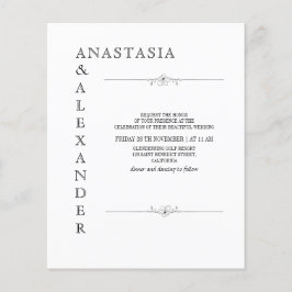 予算シンプル結婚式招待状。