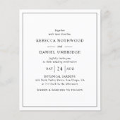 予算シンプル結婚式招待状 (正面)