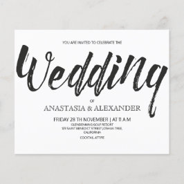 予算シンプル結婚式招待状。フライヤー チラシ