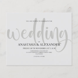 予算シンプル結婚式招待状。フライヤー チラシ