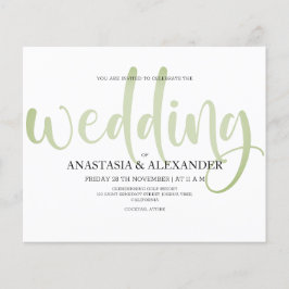 予算シンプル結婚式招待状。フライヤー チラシ