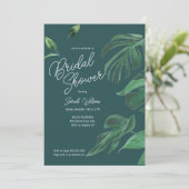 予算シンプル緑のスクリプトブライダルシャワー 招待状 (スタンド正面)