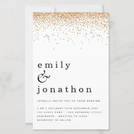 予算シンプル金ゴールドグリッター結婚式招待状