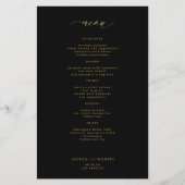 予算シンプル金ゴールドスクリプ結婚ト黒のメニュー (正面)