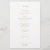 予算シンプル金ゴールドタイポグラフィ結婚のメニュー チラシ (正面)