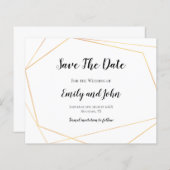 予算シンプル金ゴールド幾何学的な日付の保存 (正面/裏面)