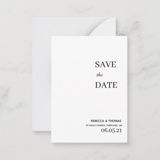 予算シンプル非エレガント写真保存日付 ノートカード (正面)