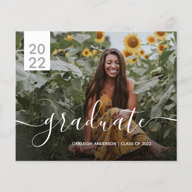 予算シンプル2写真モダン卒業発表 (正面)