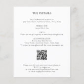 予算シンプルQRコード白黒結婚式の招待 (裏面)