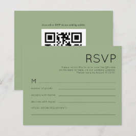 予算シンプルQRコードSageグリーンウェディングRSVP