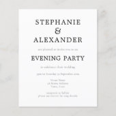 予算シンプルQRコー結婚ドの夕べパーティー招待状 (正面)
