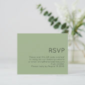予算シンプルQRコー結婚ドのSage Green RSVP (スタンド正面)