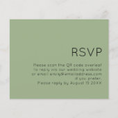 予算シンプルQRコー結婚ドのSage Green RSVP (正面)