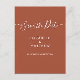 予算シンプルTerracottaスクリプト日付の保存 案内ポストカード