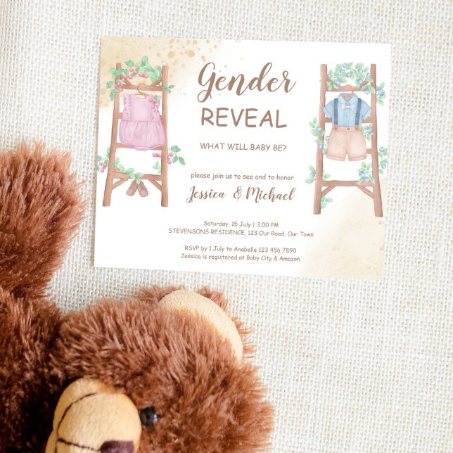 予算ジェンダー明らかに赤ちゃんシャワー招待状 (クリエイターアップロード済み)