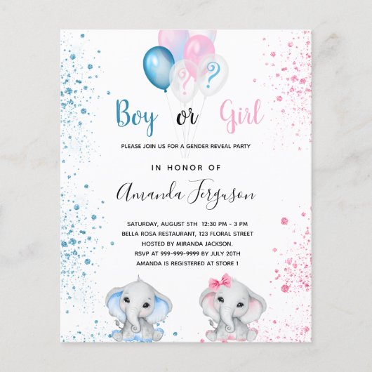 予算ジェンダー明らかに赤ちゃんシャワー男の子 (正面)