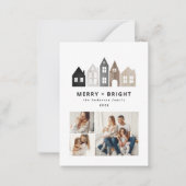 予算ジャパンクリスマスノルディックハウス3フォトシック ノートカード (正面)