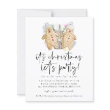 予算ジンジャーブレッドマンクリスマスプレゼントパーティー招待状