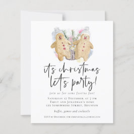 予算ジンジャーブレッドマンクリスマスプレゼントパーティー招待状