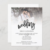 予算スアートクリプト写真QRコード結婚式の招待 (正面/裏面)