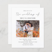 予算スエレガントクリプト写真QRコード結婚式の招待 (正面/裏面)