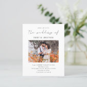 予算スエレガントクリプト写真QRコード結婚式の招待 (スタンド正面)